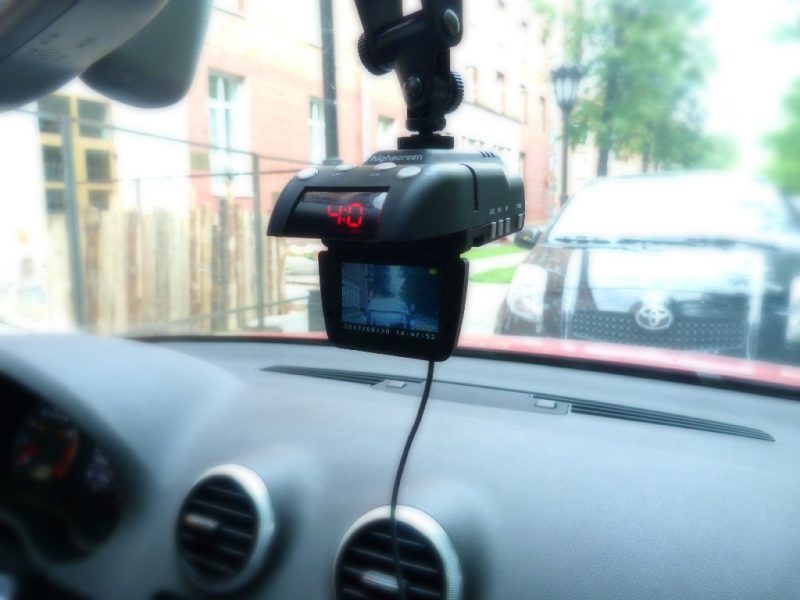 Recorder with radar detector in the car