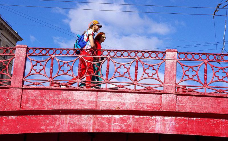 Red Bridge over the Moika River