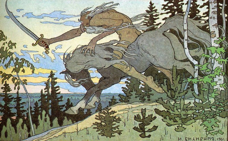 Koschei the Immortal. An illustration to the fairy tale Mariya Morevna by Ivan Bilibin