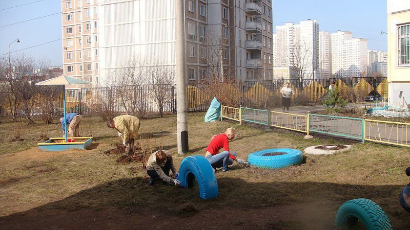 Subbotnik in Mitino (one of the Moscow regions), April 21, 2012